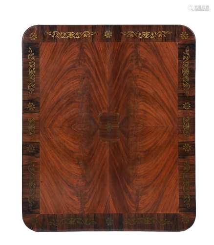 【Y】A REGENCY ROSEWOOD AND BRASS INLAID TABLE TOP