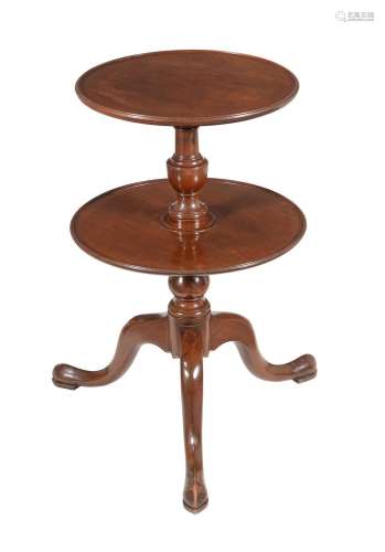 A GEORGE III MAHOGANY TWO TIER DUMB WAITER