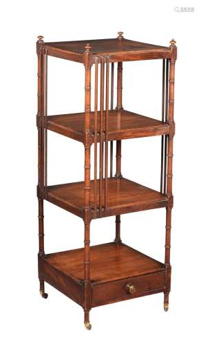 A MAHOGANY FOUR TIER WHATNOT