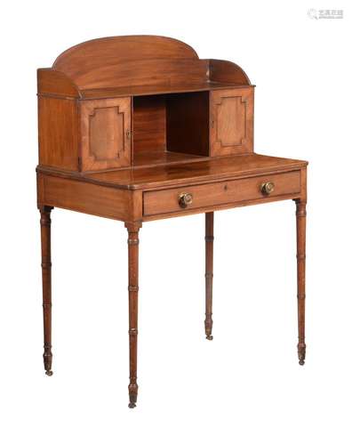 A REGENCY MAHOGANY BONHEUR DU JOUR OR LADY'S WRITING DESK