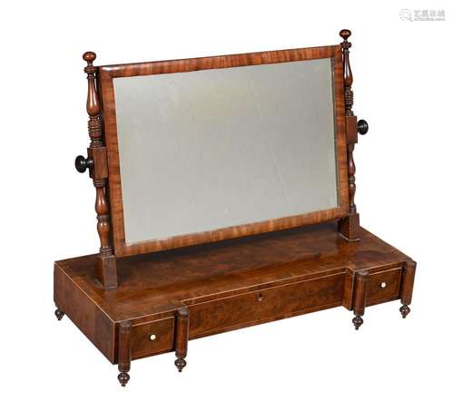 A GEORGE IV MAHOGANY DRESSING MIRROR