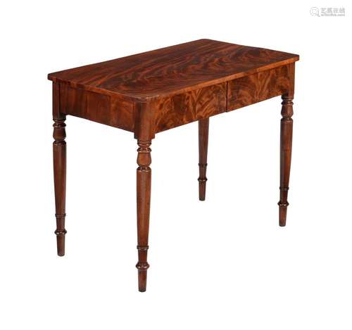 A GEORGE IV 'FLAME' MAHOGANY SIDE TABLE