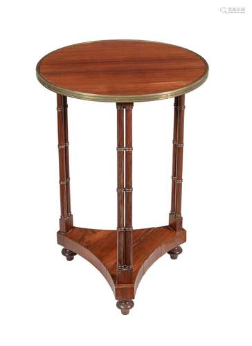 A GEORGE IV HARDWOOD AND BRASS BOUND OCCASIONAL TABLE