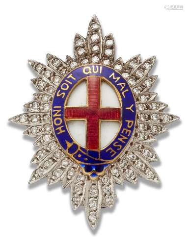 A diamond and enamel regimental sweetheart brooch, for the C...