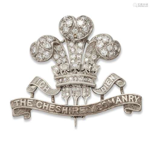 A diamond regimental sweetheart brooch, for the Cheshire Yeo...