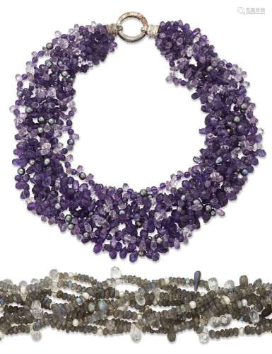 Hamilton & Inches, two gem-set necklaces, by Hamilton &a...