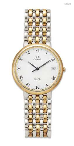 Omega, a two colour quartz 'DeVille' wristwatch by Omega, th...