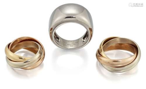 Cartier, three rings, by Cartier, comprising, a gold Nouvell...