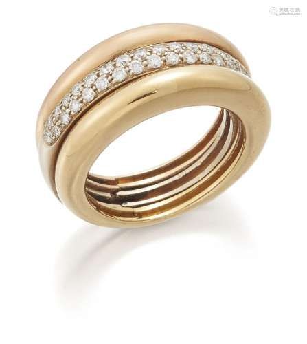 Cartier, a diamond ring, by Cartier, of half-hoop ribbed des...