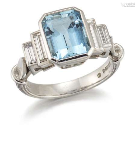 Theo Fennell, an aquamarine and diamond ring, signed Fennell...