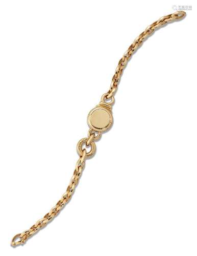 Chaumet, a curb link bracelet, by Chaumet, with central lock...