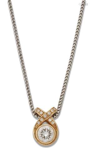 Chaumet, a diamond single stone pendant by Chaumet, centring...