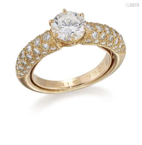 Chaumet, a diamond ring, by Chaumet, set with a brilliant-cu...