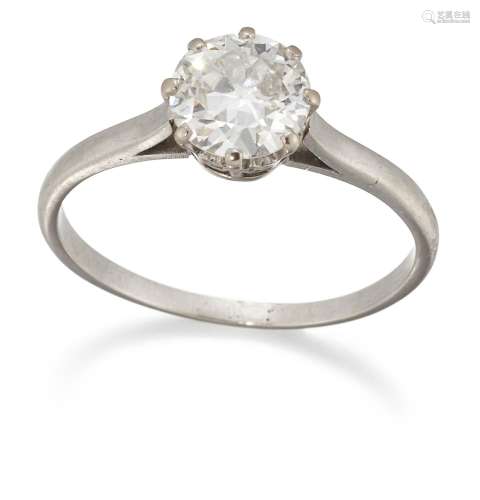A diamond single stone ring, the brilliant-cut diamond weigh...
