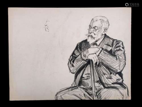 Maurice FEUILLET (1873-1968)<br />
Affaire Dreyfus, portrait...