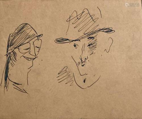 attribué à Jean LAUNOIS (1898-1942)<br />
Etude de visages<b...