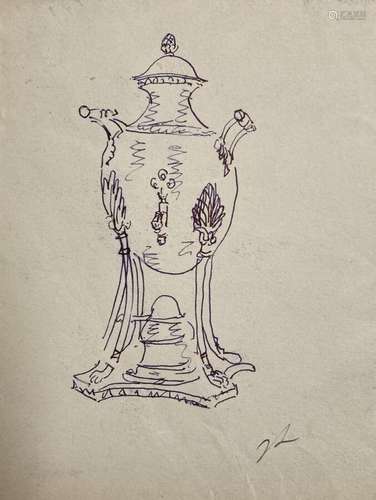 Jean LAUNOIS (1898-1942)<br />
Le samovar<br />
Encre monogr...