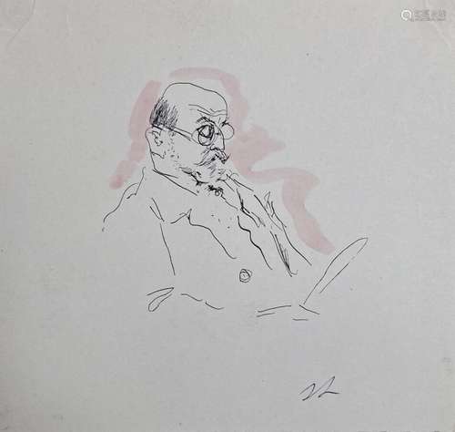 Jean LAUNOIS (1898-1942)<br />
Portrait d'homme aux lunettes...