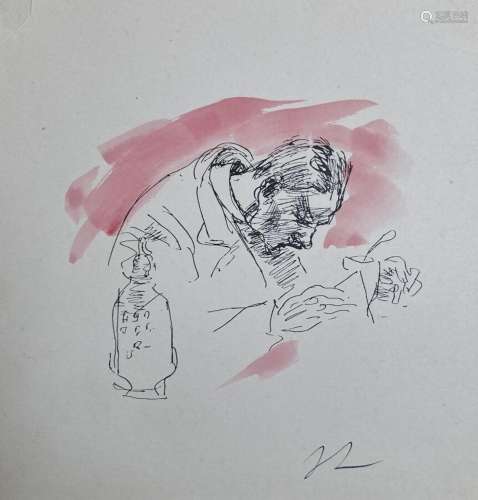 Jean LAUNOIS (1898-1942)<br />
Portrait d'homme attablé<br /...