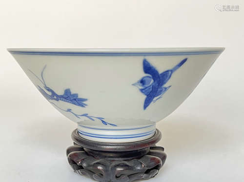 A blue&white bowl,  Qing Dynasty Pr.