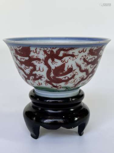 A famille rose bowl,  Qing Dynasty Pr.