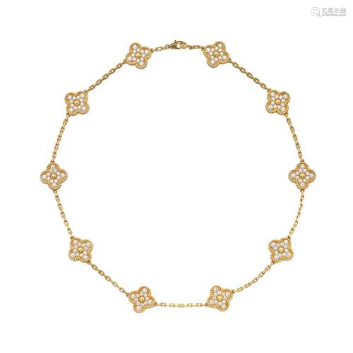 Van Cleef & Arpels . Gold and Diamond 'Vintage Alhambra'...