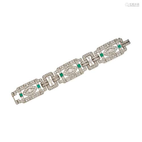 Emerald and Diamond Bracelet . Emerald and Diamond Bracelet.