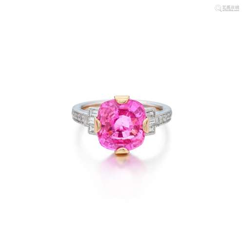 Pink Sapphire and Diamond Ring . Pink Sapphire and Diamond R...