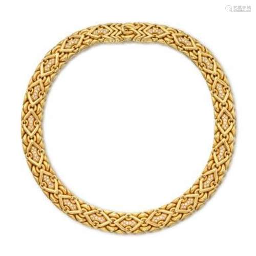 Bulgari . Gold and Diamond 'Trika' Necklace.