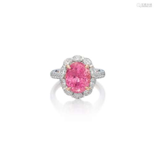 Pink Sapphire and Diamond Ring . Pink Sapphire and Diamond R...