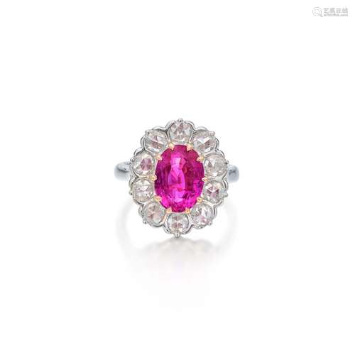 Pink Sapphire and Diamond Ring . Pink Sapphire and Diamond R...