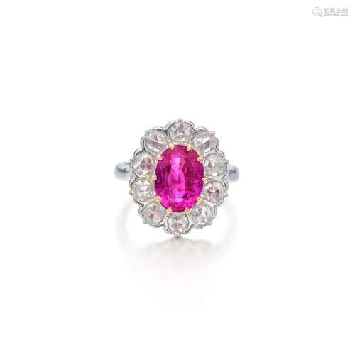 Pink Sapphire and Diamond Ring . Pink Sapphire and Diamond R...