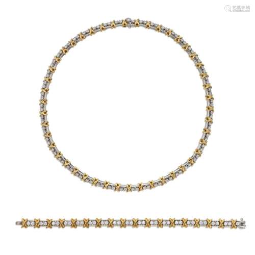 Schlumberger for Tiffany & Co. . Diamond Necklace and Br...