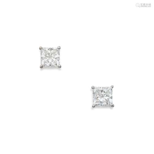 Pair of Diamond Studs . Pair of Diamond Studs.