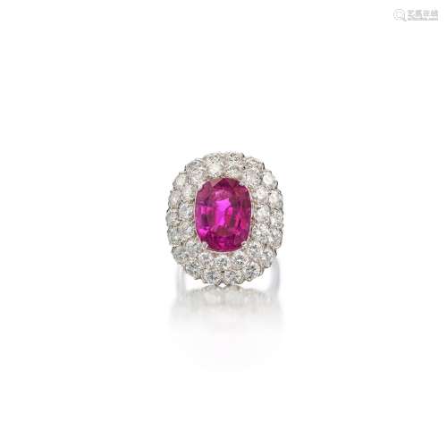 Pink Sapphire and Diamond Ring . Pink Sapphire and Diamond R...