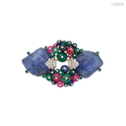 Cartier . Sapphire, Emerald, Ruby, and Diamond 'Tutti Frutti...