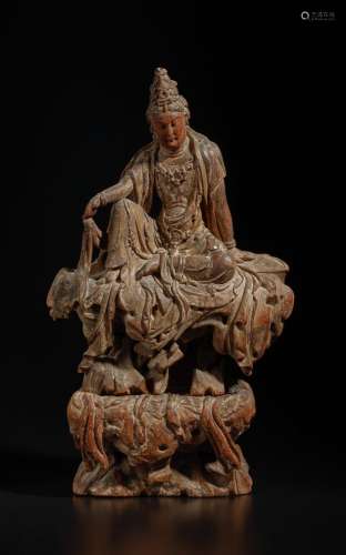 A gilt-lacquered wood figure of Guanyin, Song / Jin dynasty ...