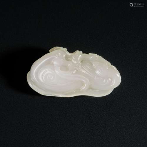 A small white jade 'mandarin duck' group, Qing dynasty, 18th...