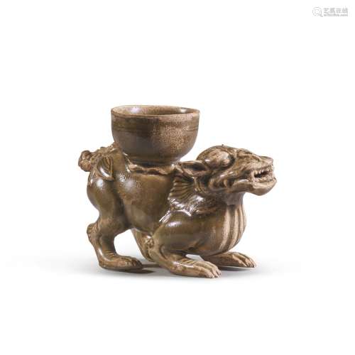A rare 'Yaozhou' celadon-glazed 'chimera' water pot, Jin dyn...
