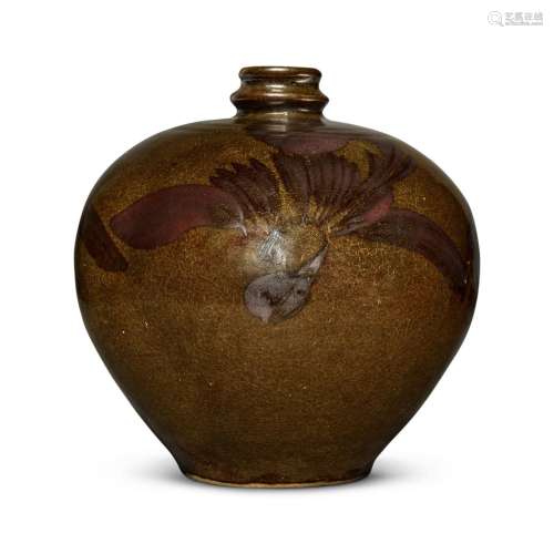 An iron-brown-decorated teadust-glazed vase, Jin dynasty | 金...