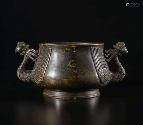 A rare bronze 'phoenix' censer, Qing dynasty, 18th century |...