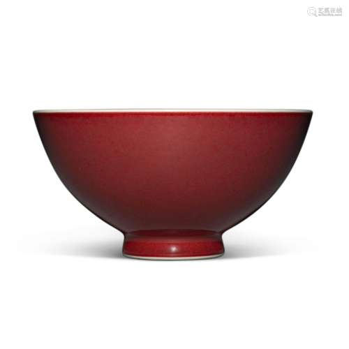 A copper-red-glazed bowl, Seal mark and period of Qianlong |...