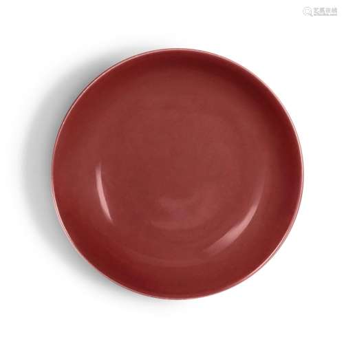 A copper-red-glazed dish, Mark and period of Qianlong | 清乾...