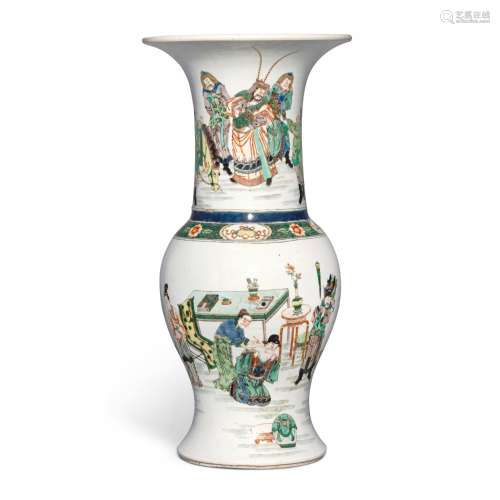 A famille-verte 'Yue Fei' yenyen vase, Qing dynasty, Kangxi ...