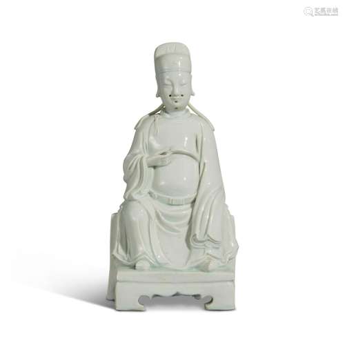 A 'Dehua' seated figure of Wenchang, Late Ming dynasty | 明末...