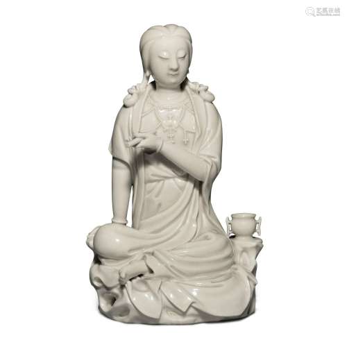 A 'Dehua' figure of Guanyin, Qing dynasty, 19th century | 清...