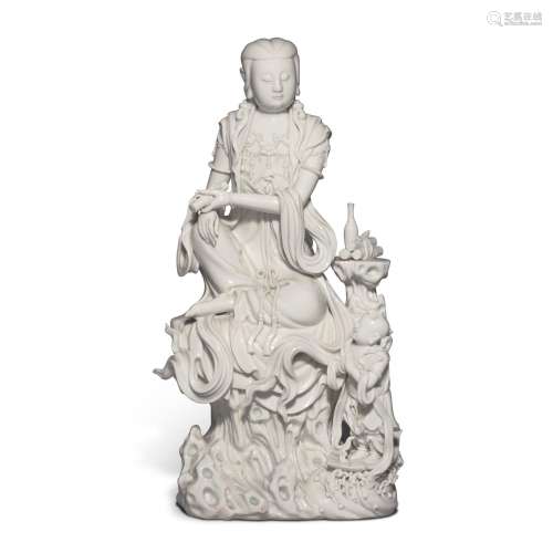 A large 'Dehua' figure of Guanyin by Xu Yunlin, Late Qing dy...