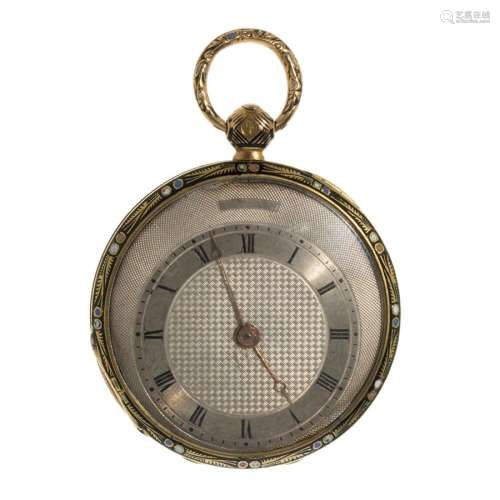 Pocket watch in 18kt yellow gold. Second half of the 19th ce...