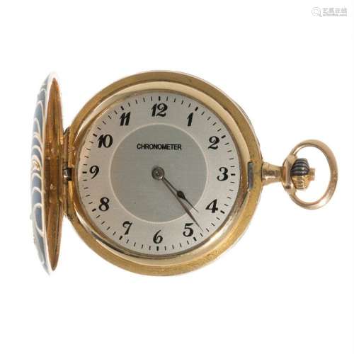 Pocket watch in 18K yellow gold "ANER CHRONOMETER"...