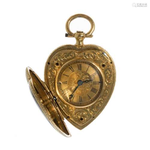 Women`s pocket watch in 18K yellow gold. Cilindre Huit. Mid-...